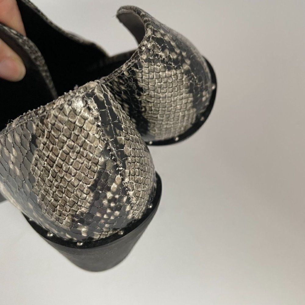 Python Croc Point Toe Ankle Western Cowgirl Chunky Block Boot Shoe 6‎ - Picture 11 of 11